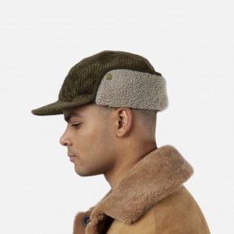 Khaki velvet cap with ear flaps - Barts