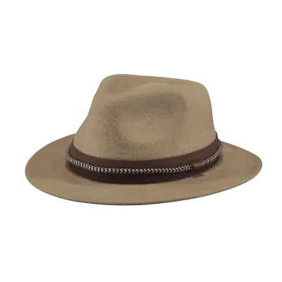 Chapeau Fedora Taxas feutre laine marron - Barts