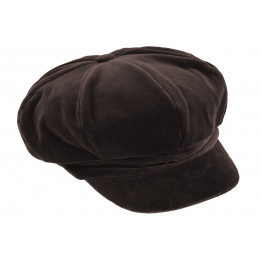 Cap Gavroche Lisa Velvet Brown - Traclet