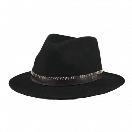 Fedora Oaklyn Black Wool Felt Hat - Barts
