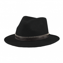 Oaklyn Fedora Hat Black Wool Felt - Barts