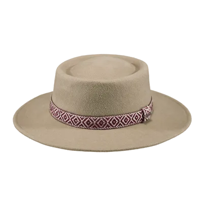 Gambler hat brown wool felt - Barts