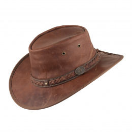 Chapeau Cuir De Kangourou Tan - Sundowner Scippis - Traclet