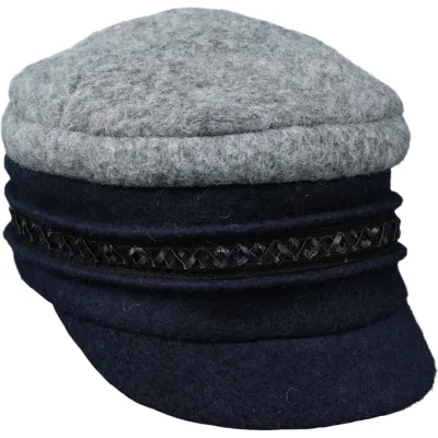 Casquette Gavroche Angèle Liane  bleu & Gris - Traclet Reference : 13829| Chapellerie Traclet