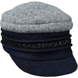 Gavroche Angèle Wool Cap Blue & Grey - Traclet