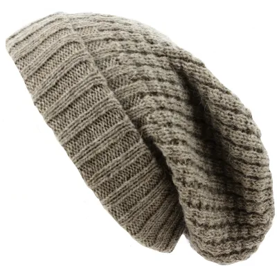Bellevarde Long Wool & Mohair Beanie taupe - Traclet Reference: 13849 | Traclet Hat Shop