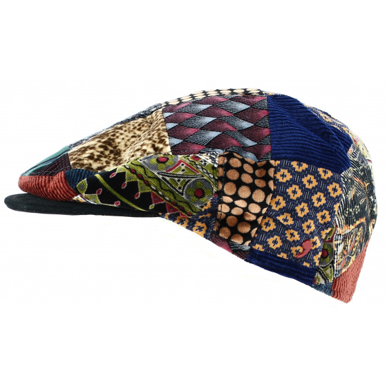 Vintimille Cotton Patchwork Flat Cap - Traclet Vintimille Cotton Patchwork Flat Cap - Traclet