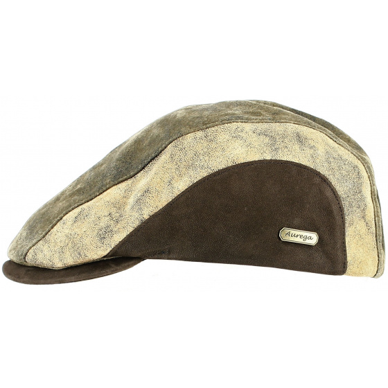 Verona Leather Patchwork Flat Cap - Traclet