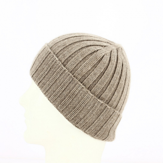 Beige cashmere Cuffia hat - Traclet