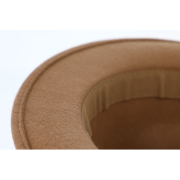 Porkpie Bilbao Beige Felt Hat - Traclet