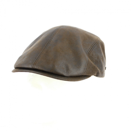 Napoli brown polyester flat cap - Traclet