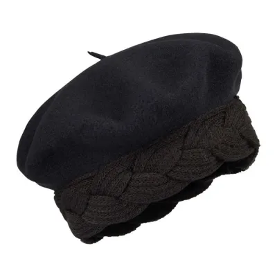 Béret Pina Noir Laine - Héritage par Laulhère Reference : 12615 | Chapellerie Traclet