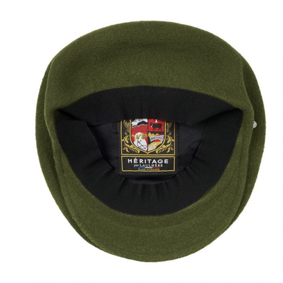 St Jean Olive Green Beret Cap - Heritage by Laulhere