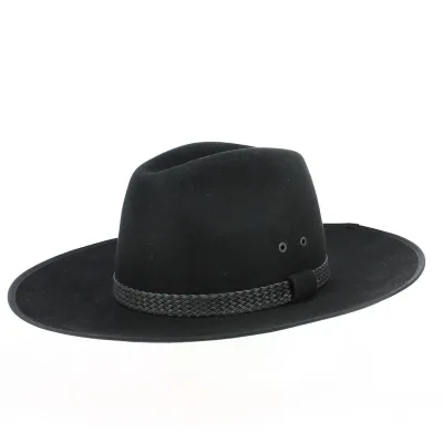 Chapeau Fedora Bruno feutre lapin noir - Traclet