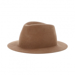 Chapeau Fedora Rossella feutre laine marron - Traclet