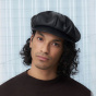 Charlie Leather Beret Cap Black - Traclet