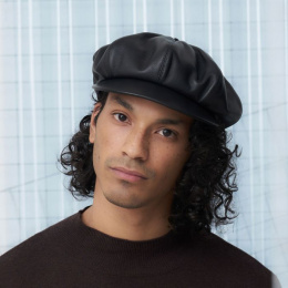 Charlie Leather Beret Cap Black - Traclet