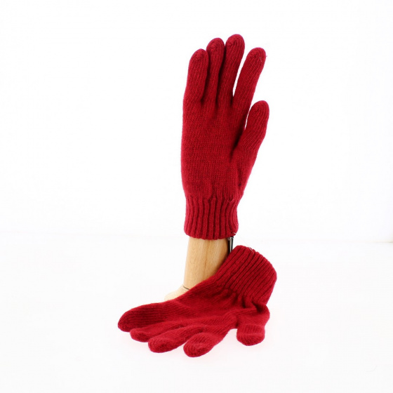 Red wool & polyamide gloves - Traclet