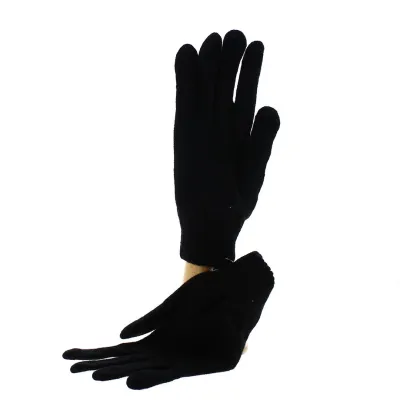 Gants en laine & polyamide noir - Traclet