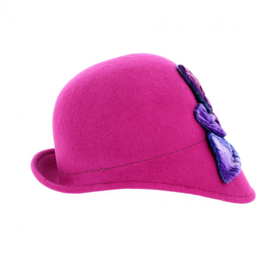 Chapeau cloche Clara laine rose fushia - Traclet Chapeau cloche Clara laine rose fushia - Traclet