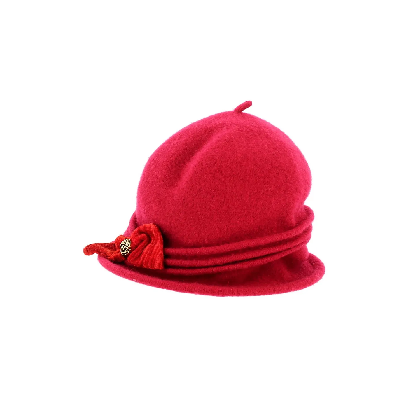Chapeau cloche Martine laine rouge - Traclet