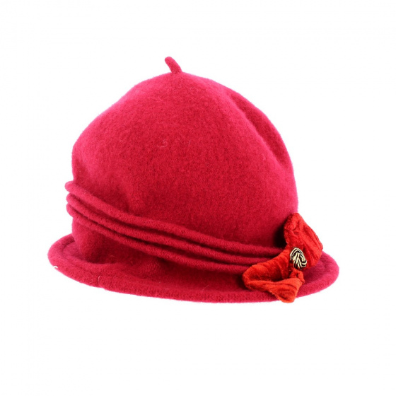 Cloche hat Martine red wool - Traclet
