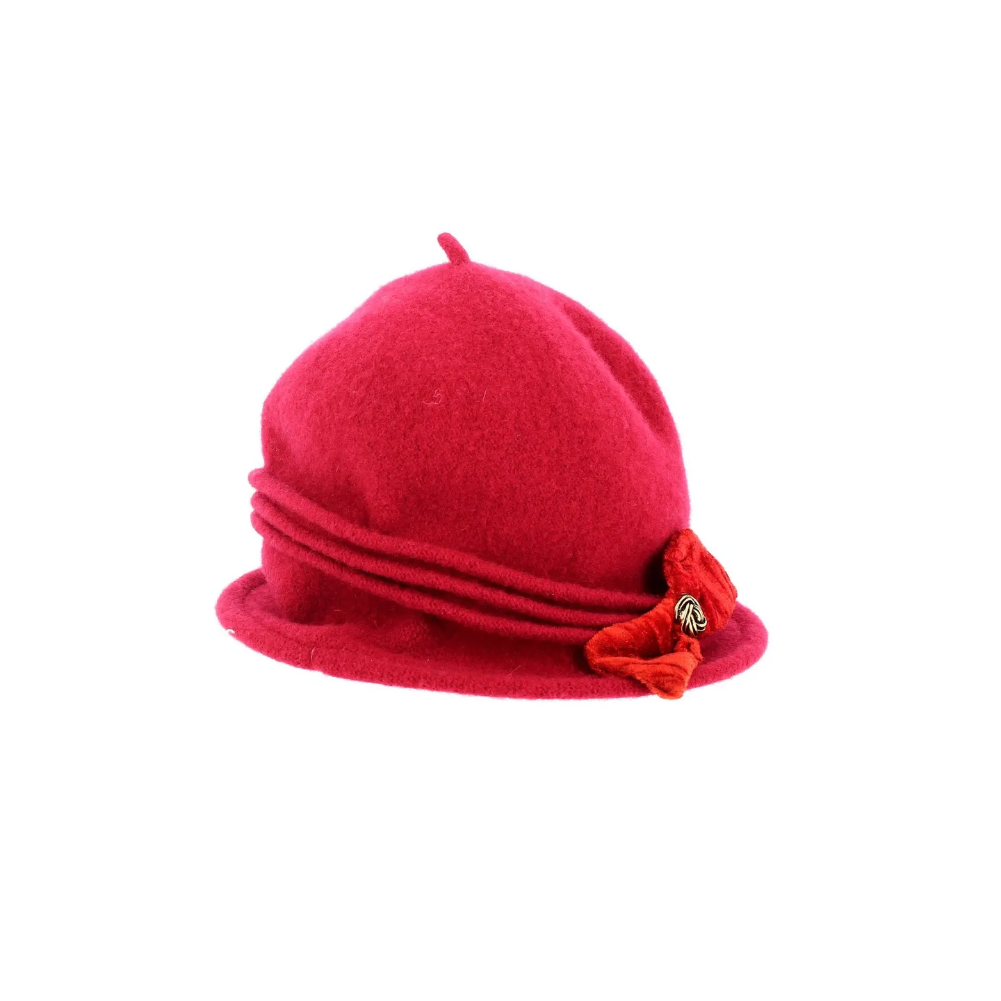 Chapeau cloche Martine laine rouge - Traclet