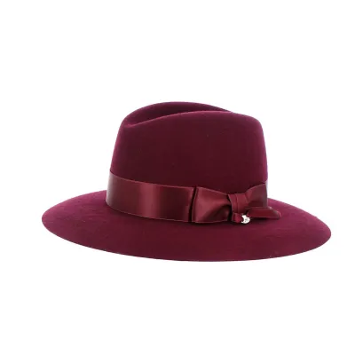 Chapeau Fedora Vivian feutre poil bordeaux - Traclet