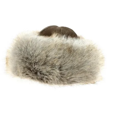 Kyzyl-Taiga beige leather and fur toque Reference: 11471 | Chapellerie Traclet