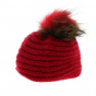 Sagrado Fur Wool & Mohair Red Pompon Hat - Traclet