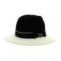 Fedora Hat White and Black Wool Felt - Flechet