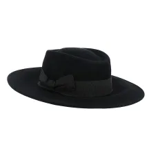 Chapeau Gambler Feutre Laine Noir - Traclet