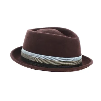 Brown wool Porkpie hat - Flechet