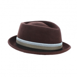 Brown wool Porkpie hat - Flechet