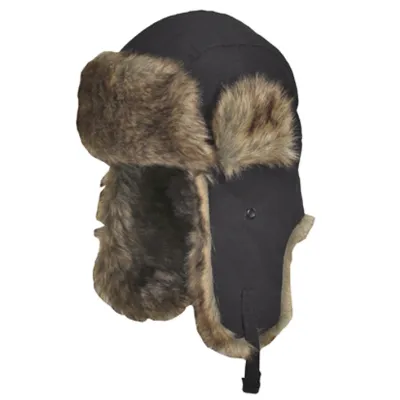 Chapka Frozen Noir Coton  -Traclet-blanche Reference : 14177| Chapellerie Traclet