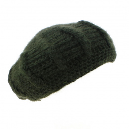 Sophie Angora khaki green beret - Traclet