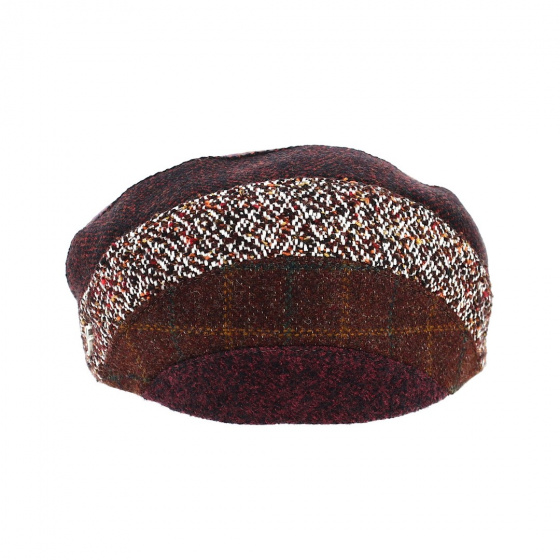 Casquette plate Patchwork Laine Brique - Flechet