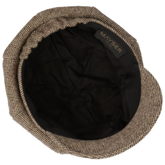 Brown & Beige Coco Tweed Newsboy Cap