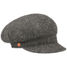 Grey Coco Tweed Newsboy Cap