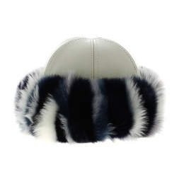Toque Cidalia Leather & Faux fur Blue - Traclet