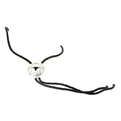 Bolo Tie Tête de taureau Argent