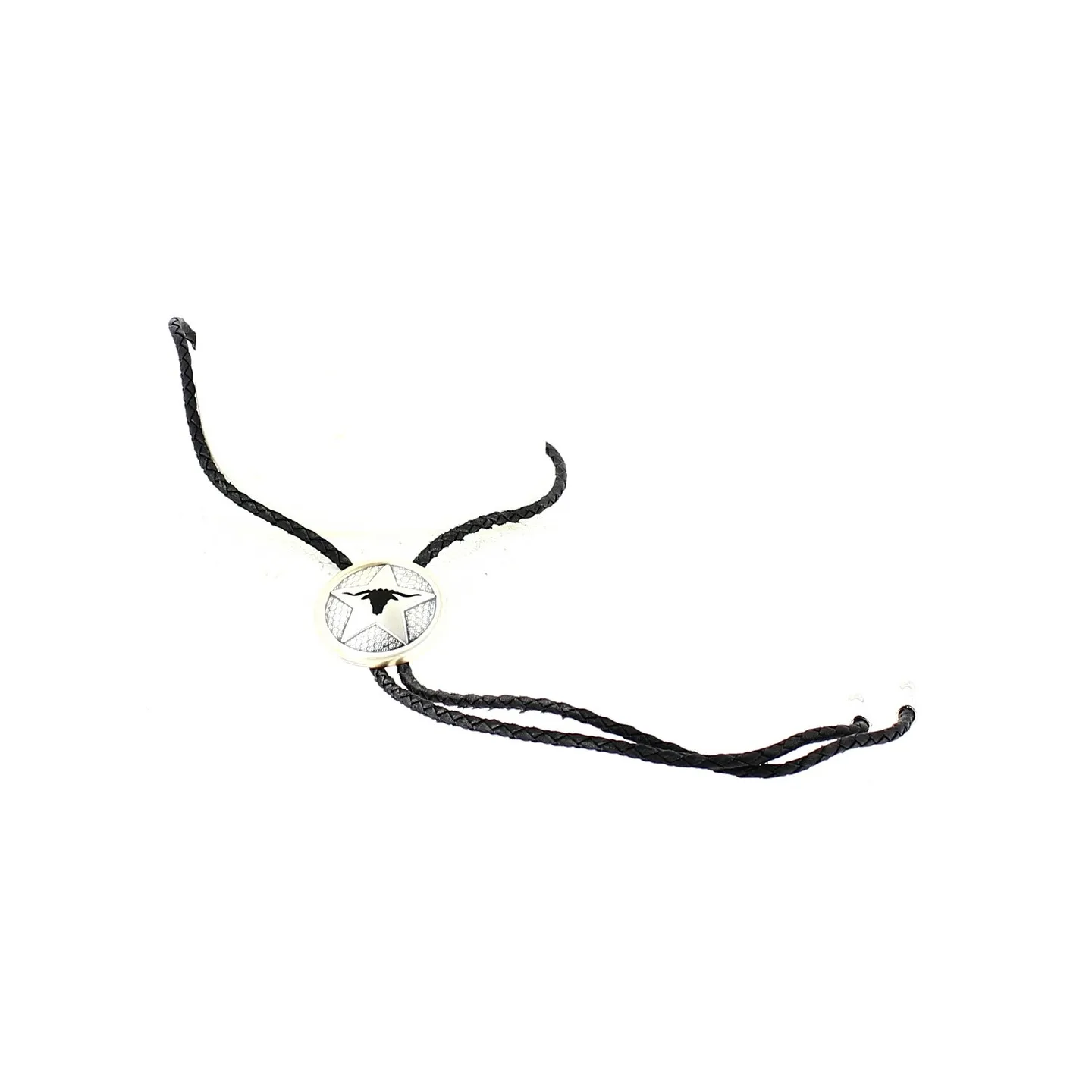 Bolo Tie Tête de taureau Argent