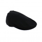 Flat cap wool & polyester black - Traclet