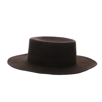 Brown wool felt Matador boater - Traclet
