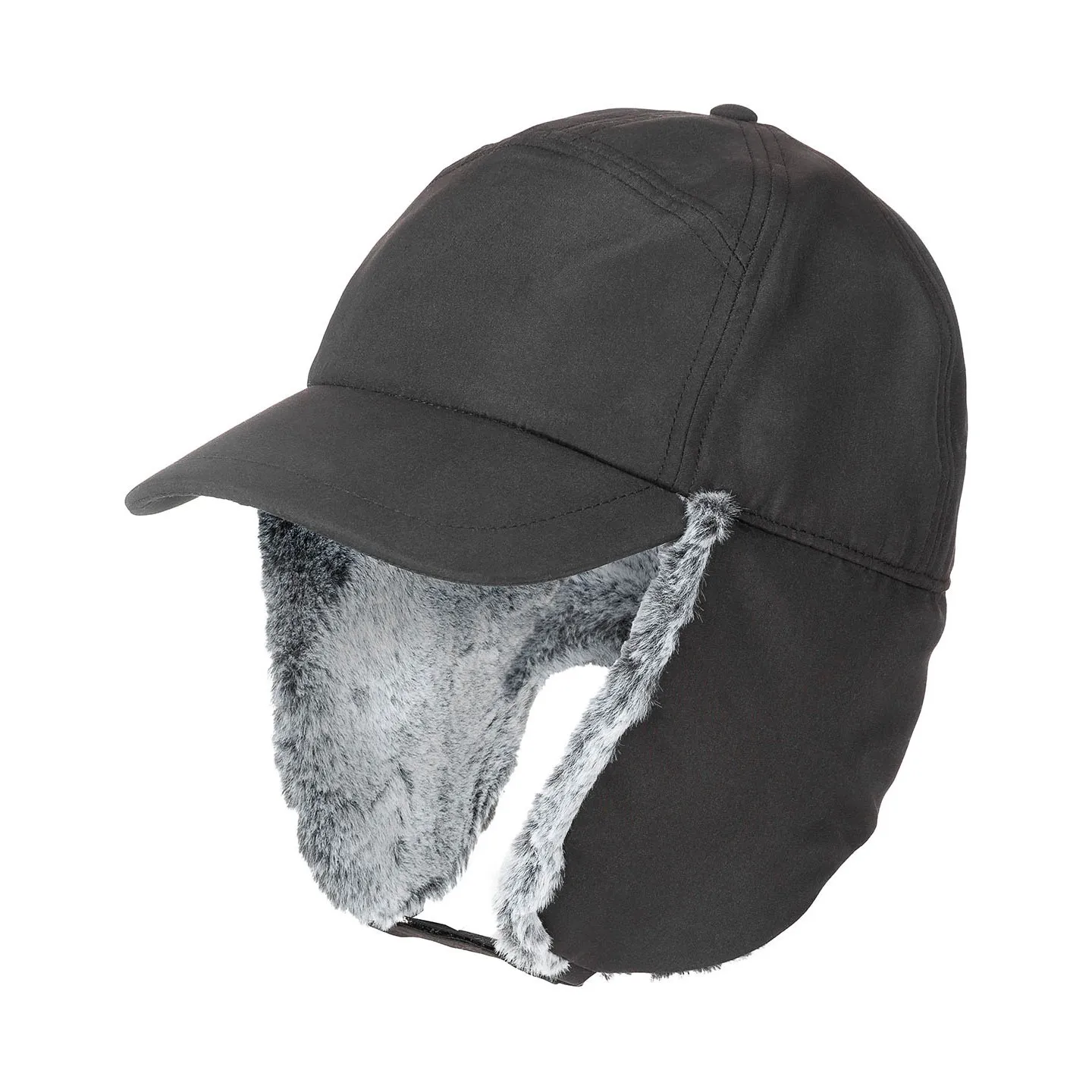 Casquette De Chasseur Sherwood Cache Oreille Noir - Traclet  - achat casquette de chasse - casquette chasse Reference : 14255| C