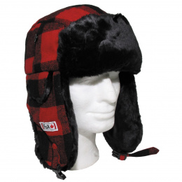 Chapka Canadienne Polyester Rouge & Noir -Traclet