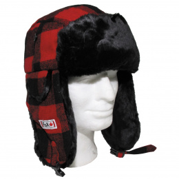 Red & Black Plaid Canadian Trapper Hat - Traclet