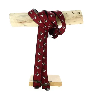 Bretelles Chasse Motif Canard bordeaux - Traclet