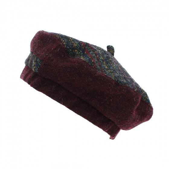 Wool beret Bordeaux and Multicolor - Traclet