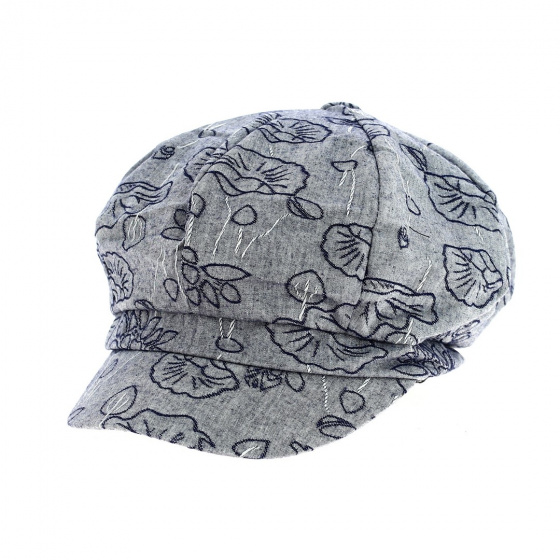 Casquette Gavroche Rétro Été Edelweiss Coton bleu - Traclet